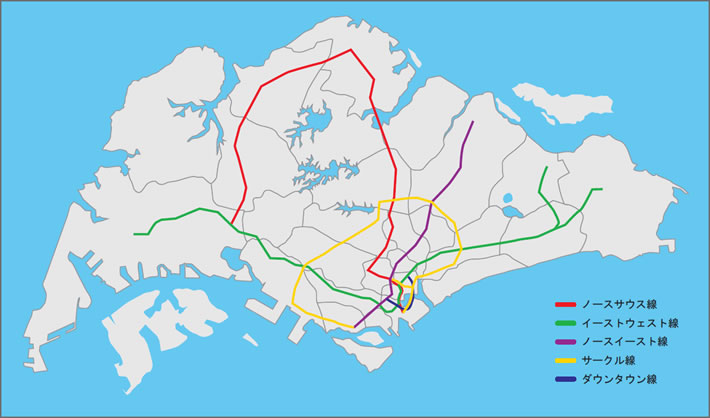 シンガポール不動産　シンガポール路線図